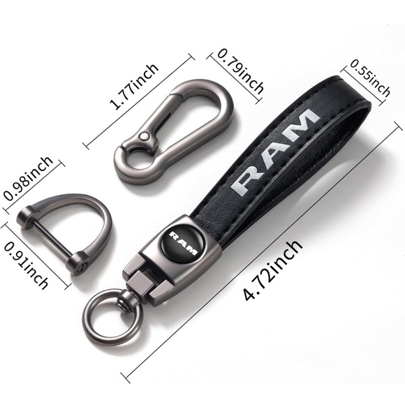 Ram Genuine Leather Lanyard Keychain- NWT - Picture 4 of 4